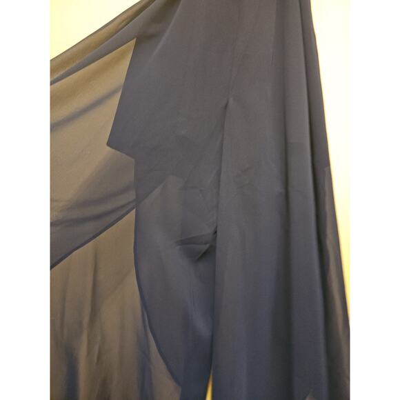 Vince Camuto‎ Sleeveless Chiffon Crop Jumpsuit in Navy Size 2 - Picture 7 of 10
